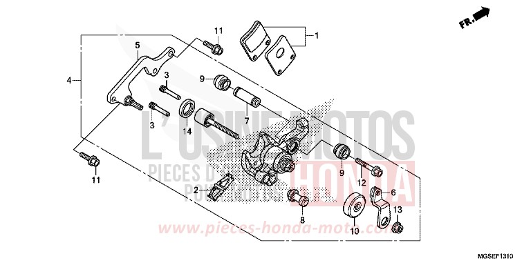MACHOIRE DE FREIN DE PARKING de NC700S DCT SEAL SILVER METALLIC (NHA14) 2013